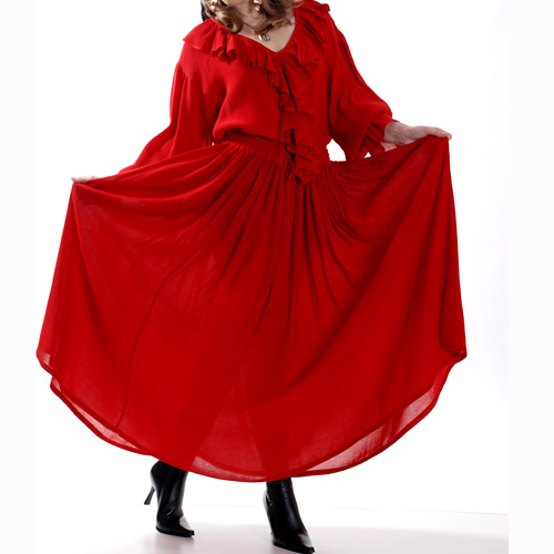 Grace O'Malley Skirt - Super full skirt of crepe, elastic and drawstring waist, great wench wear.
