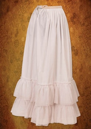 Ruffled petticoat in white
