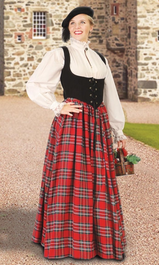 Scottish skirt in red and black plaid.