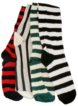 Thigh-high striped socks