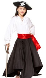 Girls' black pirate skirt
