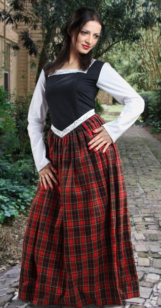 Scottish Wench Dress - sleeves, bodice and skirt all in one, 