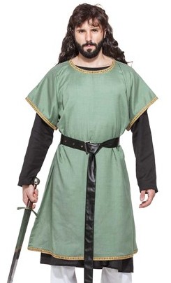 Huntsman/archer tunic in green linen.