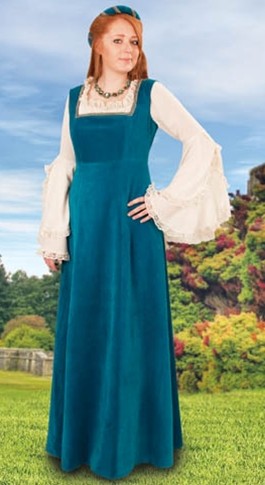 Mulberry Faire overdress in teal.
