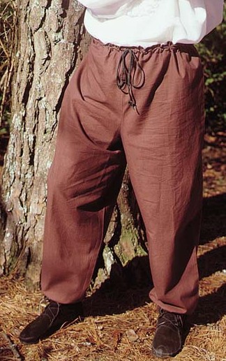 Renaissance drawstring pants in brown.