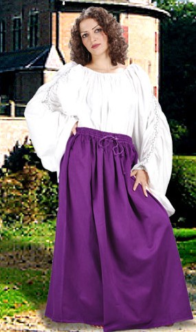 Polished cotton skirt in purple, five other colors available.