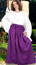 Full cotton skirt  in purple, five other colors.