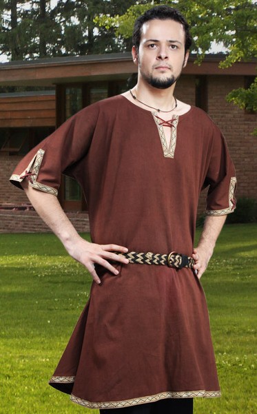 Middle Ages Saxon tunic in brown