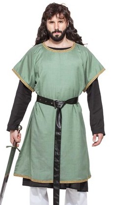 Huntsman/archer tunic in green linen