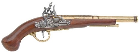 English flintlock pistol replica.