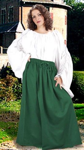 Cotton wench skirt in green, five other colors