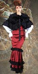 Victorian Countess 4-pc ensemble: skirt, corset, blouse and cape