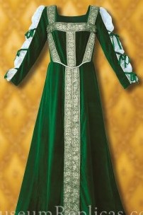 Lady Jane gown in emerald green velvet.