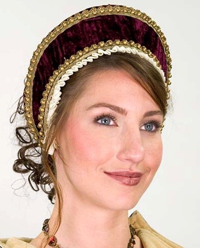 Tudor French Hood in Burgundy., 3 other colors available.