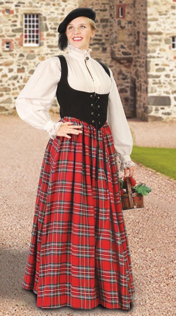 Scottish skirt in red and black plaid.