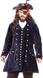 Capt. Worley pirate coat in navy vevelt with gold buttons.