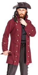 Buccaneer coat in wine-colored wool blend.