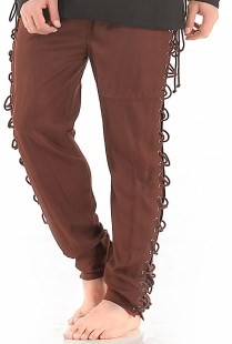 Mens goth pants in chocolate.