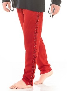 Mens goth pants in red.