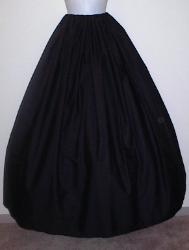 Circle Skirt in black, comes in 15 colors, soft, lightweight cotton with satin drawstring close at waist for one size fits all.