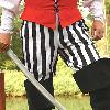 Cotton pirate pants in black & white stripes.