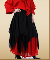 Black pirate wench skirt worn over a red Grace OMalley Skirt.