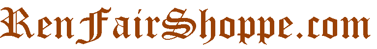 RenFairShoppe.com header in Old English script font.