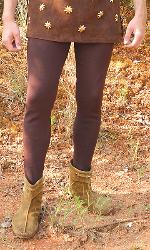 Period tights in brown.