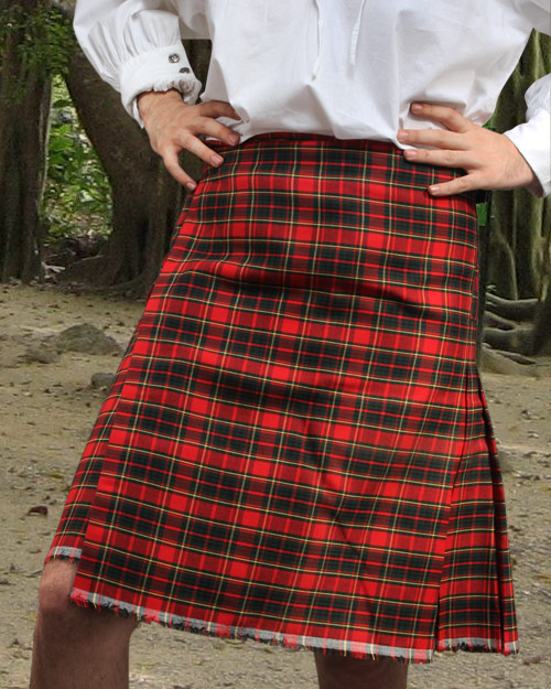 Union kilt in red and green plaid
