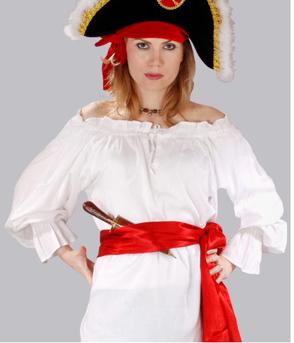 Red Gauze Pirate Blouse